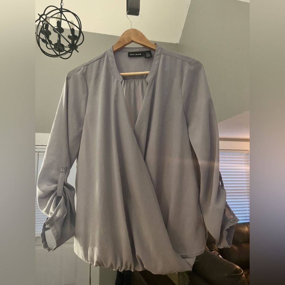 DKNY grey blouse M